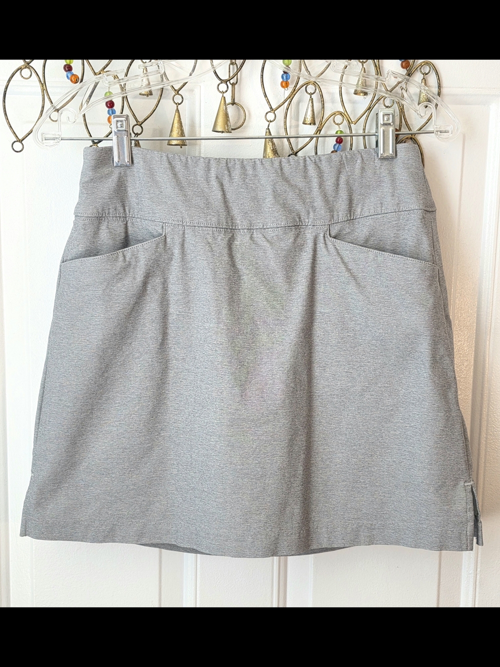 Walter Hagen Lady Hagen Golf Sculpt 2.0 17" Mini Skort Womens S Light Grey Pocke